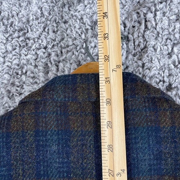 VINTAGE Eddie Bauer Women's Blazer Jacket 100% Wool Blue Plaid Size Medium - Picture 5 of 10